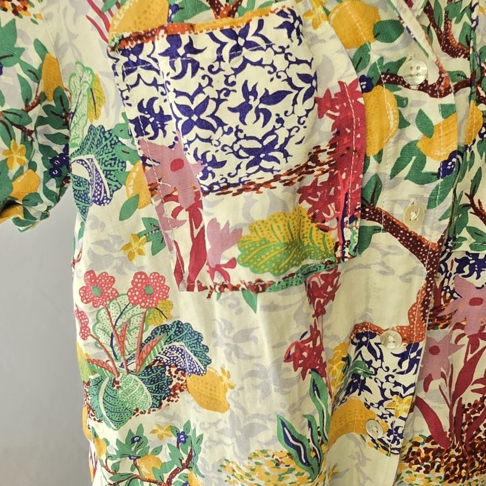 Anthropologie maeve women XS classic surf lemon linen blend short sleeve shirt. - Picture 8 of 12